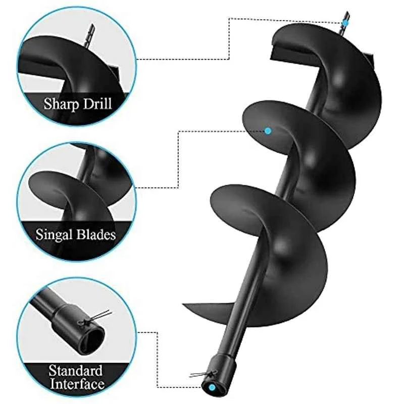 Greenleaf 12 inch Black Earth Auger Spiral Drill Bit