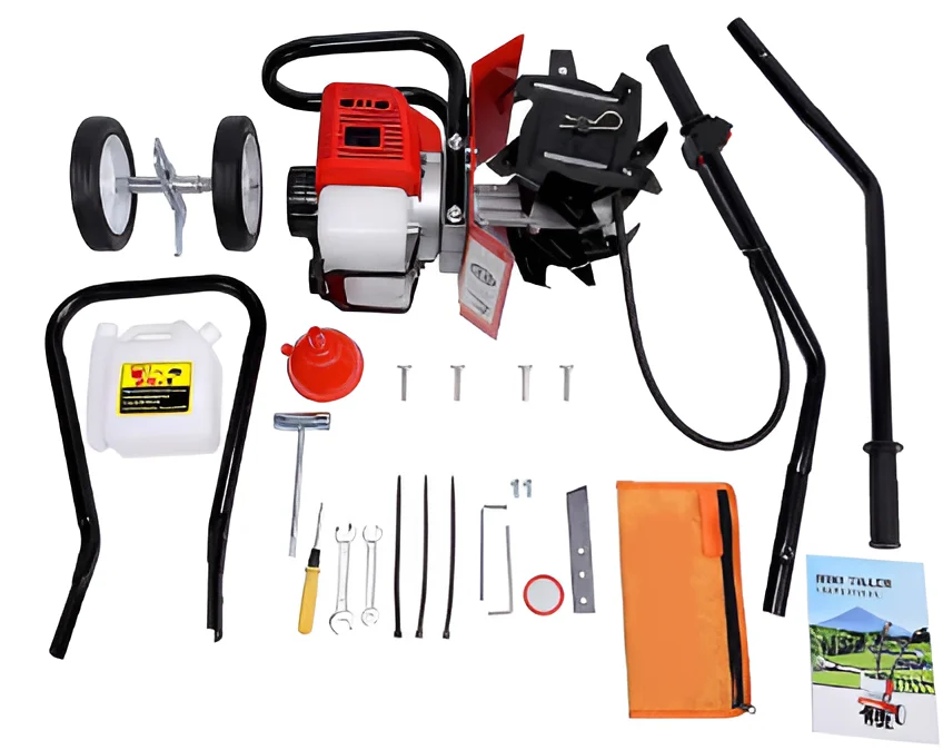 Greenleaf 2 Stroke 52 CC Agriculture Mini Power Tiller | Weeder with Bottom Engine