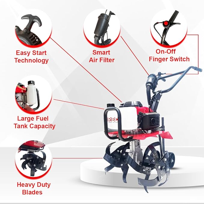 Heavy Duty 4 HP Mini Power Tiller/Cultivator With high Carbon Steel Blade (2 Years Warranty)