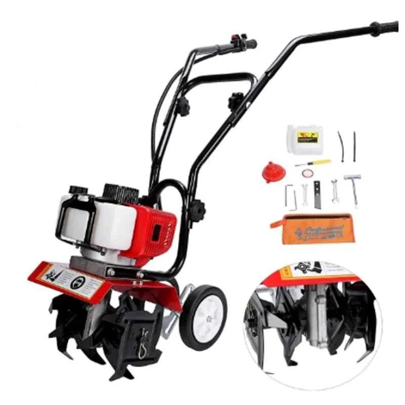 Greenleaf 2 Stroke 52 CC Agriculture Mini Power Tiller | Weeder with Bottom Engine