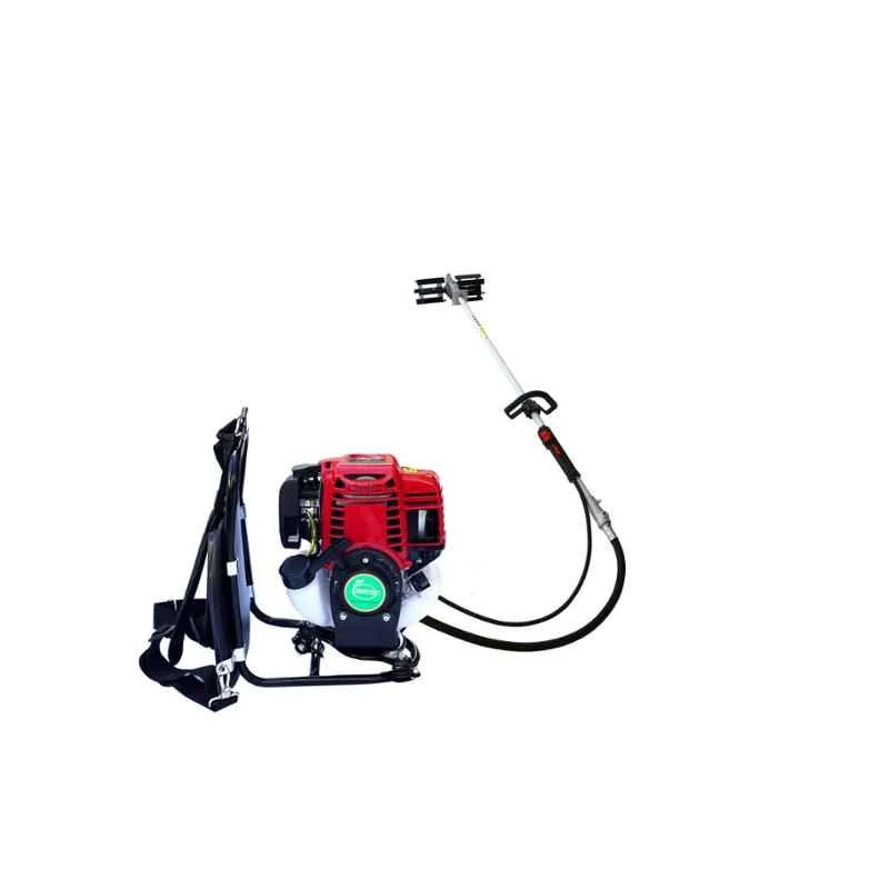 Greenleaf 2HP 43CC 4 Stroke Petrol Engine Backpack Brush Cutter with Weeder/Tiller Chainsaw Paddy Guard and Blade Attachments,