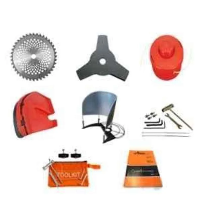 Greenleaf 2HP 43CC 4 Stroke Petrol Engine Backpack Brush Cutter with Weeder/Tiller Chainsaw Paddy Guard and Blade Attachments,