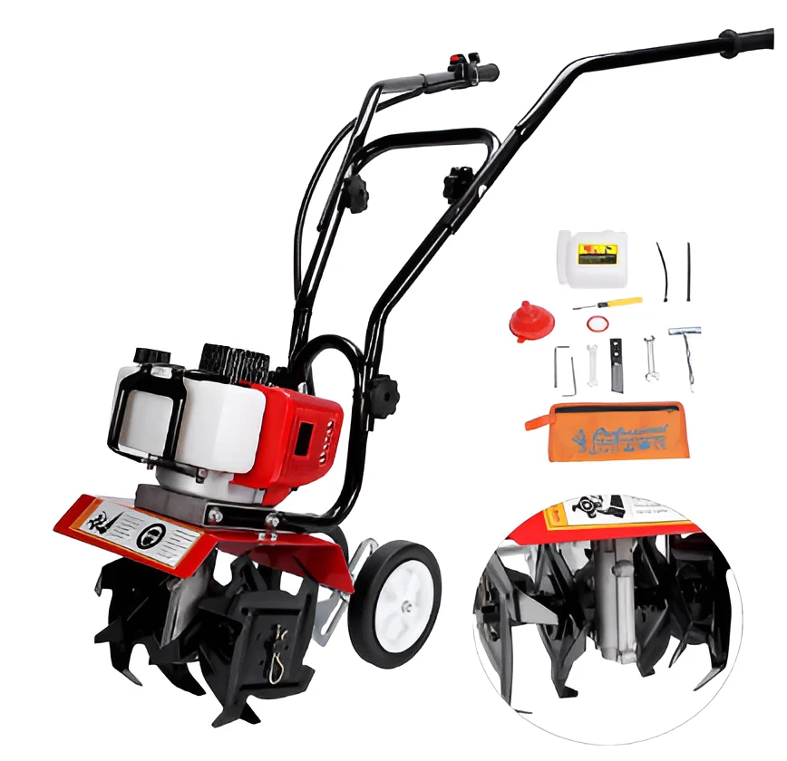 Greenleaf 2 Stroke 52 CC Agriculture Mini Power Tiller | Weeder with Bottom Engine